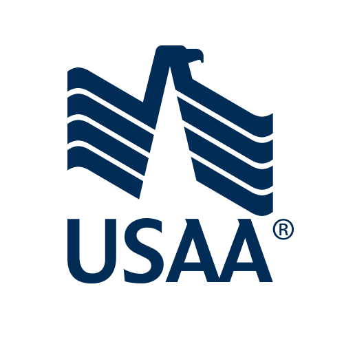 USAA logo featuring an eagle with spread wings above the acronym.