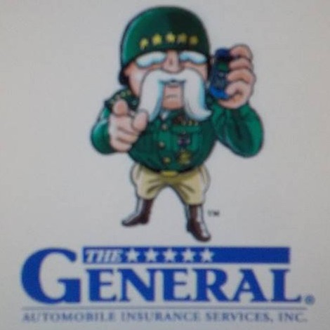 Cartoon general mascot with thumbs up above company name.