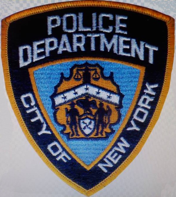 Patch of New York City Police Department with emblem and text.